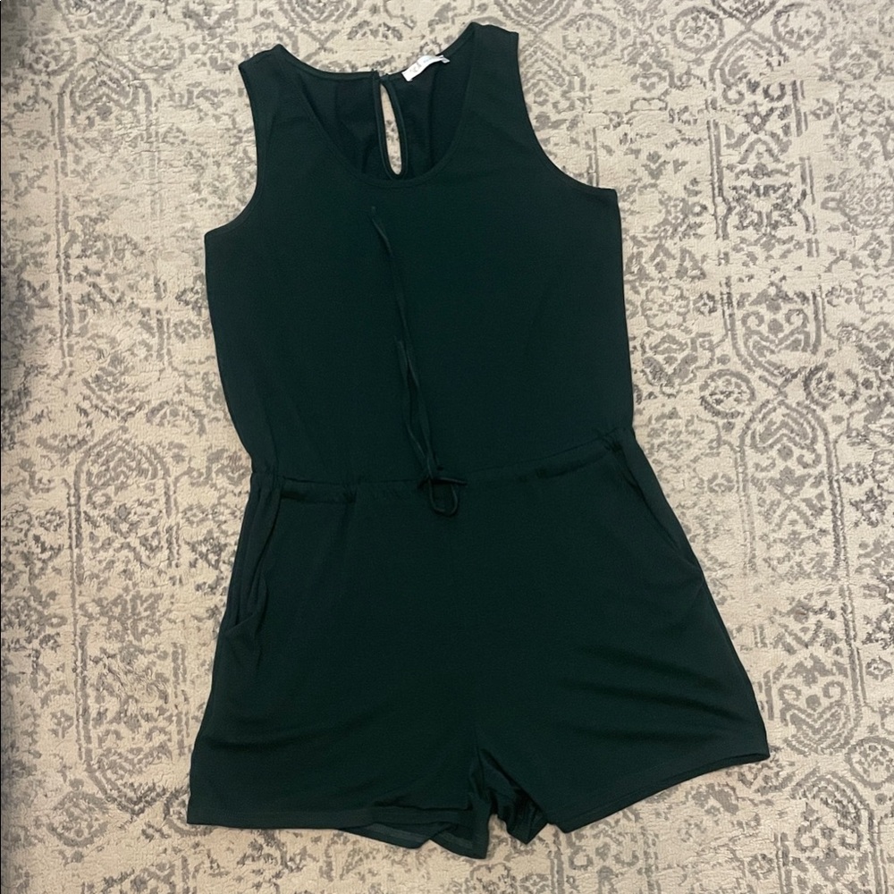 Women’s Sleeveless Dark Green Romper for Kids